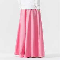 秋冬风宽松休闲裙裤汉服阔腿裤宋裤新中式情侣潮K272/P75，男装民族服装，钱塘713
