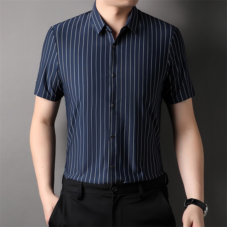 XLAL-T6655男士2023年夏季新款百搭衬衫男短袖商务休闲衬衣男P61,男装衬衫,电商B360