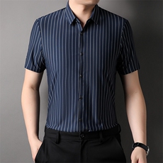 XLAL-T6655男士2023年夏季新款百搭衬衫男短袖商务休闲衬衣男P61，男装衬衫，电商B360