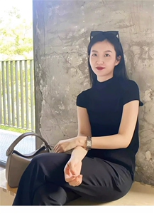 法式春季套头短袖圆领时尚气质飞飞袖图片
