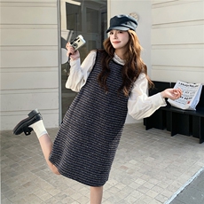 小香风背心裙+蕾丝拼接衬衫套装W638P225-K328，女装套装/套裙，2C209