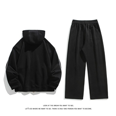美式斜纹宽松抽绳连帽高级感运动休闲套装W4707特P60/K8691特P45，男装休闲套装，电商A007