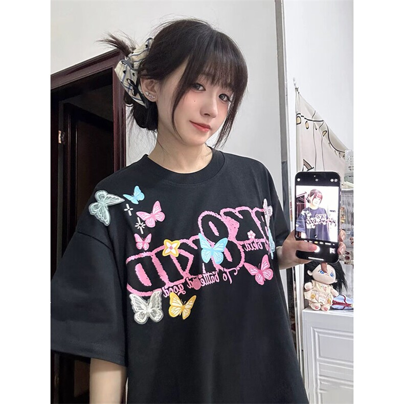 万针全刺绣工艺抖音得物高品质260克重磅纯棉双纱美式高街短袖T恤,男装T恤,电商A486