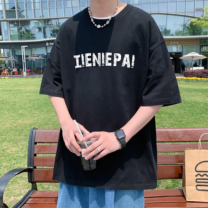 T793大码宽松纯棉运动圆领体恤衫oversize短袖T恤男重磅T,男装T恤,星座304A-1
