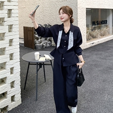 主推现货-2025年秋季新款气质时尚高级感两件套套装配丝巾，女装套装/套裙，霓裳依族