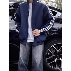 W10660-P55网图现货新款立领三条杠冲锋衣外套棒球服，男装夹克，星座1608