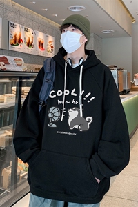已注册得物直播抖音高品质港风男宽松连帽卫衣外套W5081P45控68图片