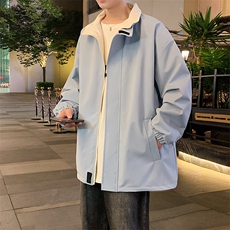 港风双面穿上衣夹克宽松落肩立领冲锋衣外套JK908P70，男装夹克，星座1204-3