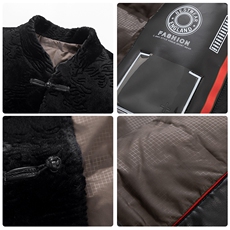 高端新中式唐装羽绒服男士风冬季中老年水貂绒羽绒服大衣外套，男装羽绒服，钱塘723
