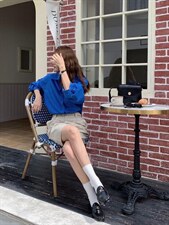 款号：WC0057交叠翻领衬衫，女装衬衫，BD