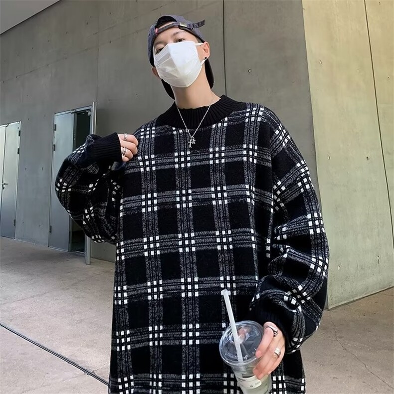 半高领毛衣男春秋款日系慵懒风宽松套头针织衫潮牌百搭线衣,男装针织衫/毛衣,星座716-2