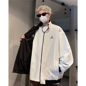 2025秋季新款港风大码外套印花双面穿宽松高街夹克外套男7866-P88图片
