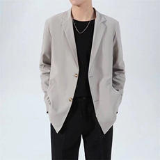 春秋商务风休闲西装外套男垂感韩版抗皱垂感宽松小西服D11，男装西服，星座1116A-2（原606A-1）