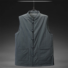 【】90绒风中式唐装白鸭绒冬款男士中年羽绒服马甲，男装羽绒服，钱塘723