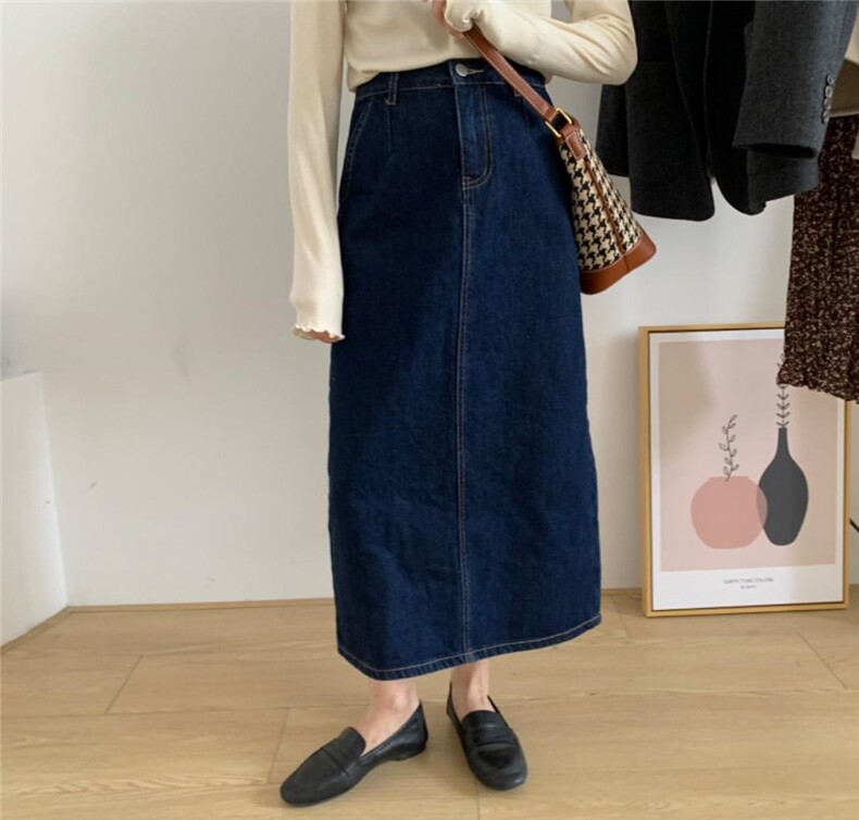 牛仔半裙，女装半身裙，素妮