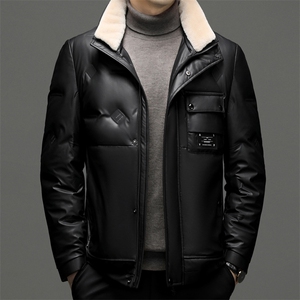 羽绒服男士立领外套2023冬季加厚保暖上衣新款中年商务休闲爸爸装图片