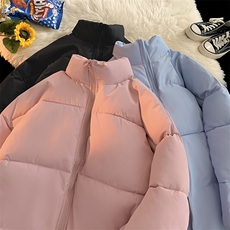1506/MY100/P50立领极简风男女情侣韩版百搭纯色面包棉服棉衣，男装棉衣，星座1506