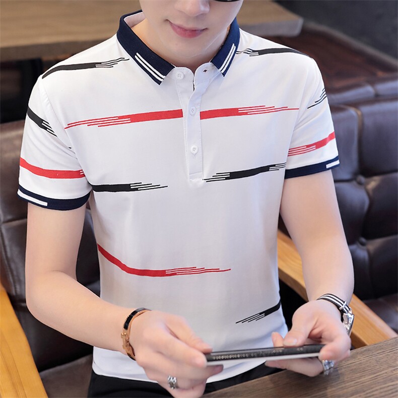 8036夏季潮流男装POLO衫新款衬衫领短袖T恤男翻领帅气半袖，男装Polo衫，电商D310（原电商305）