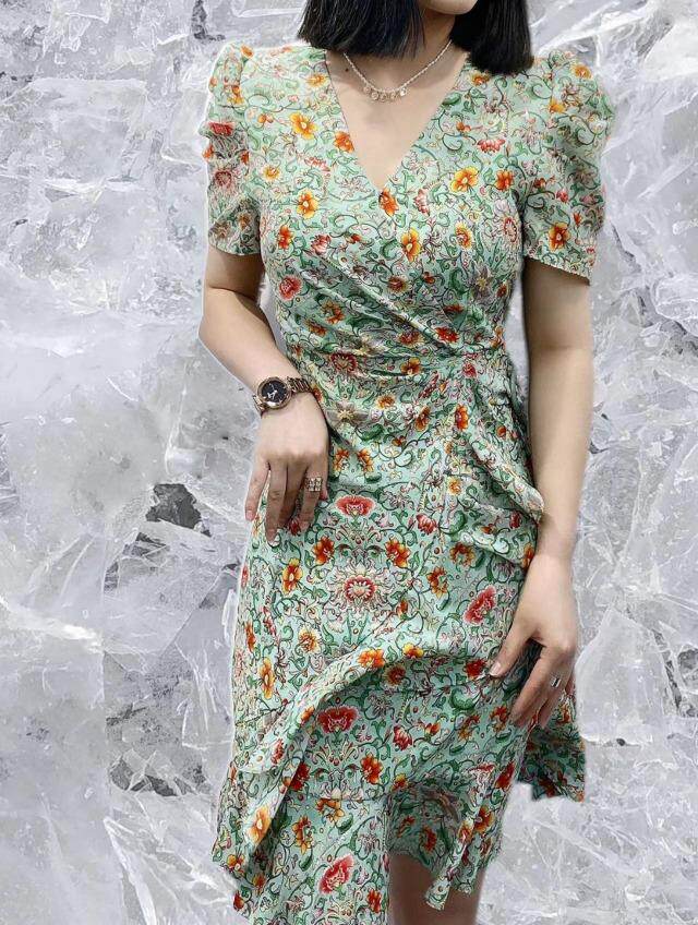 腰盼款女人味花色连衣裙，女装连衣裙，帝瀛 DY