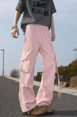 8XL-M工装裤男冰丝垂感降落伞速干休闲阔腿美式运动裤夏K9134P48，男装休闲裤，电商D206-1