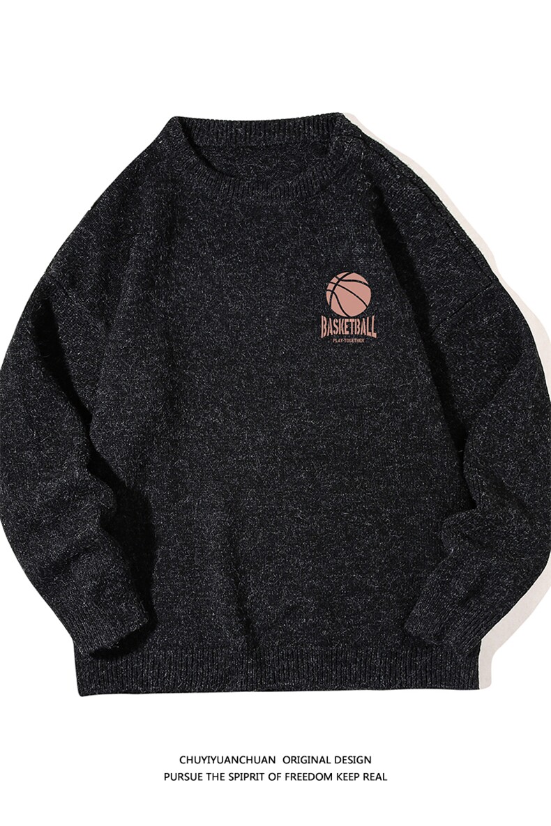 加厚加绒毛衣男大码毛线衣男针织衫M19237-P45加绒款-P65白底,男装针织衫/毛衣,电商A040A