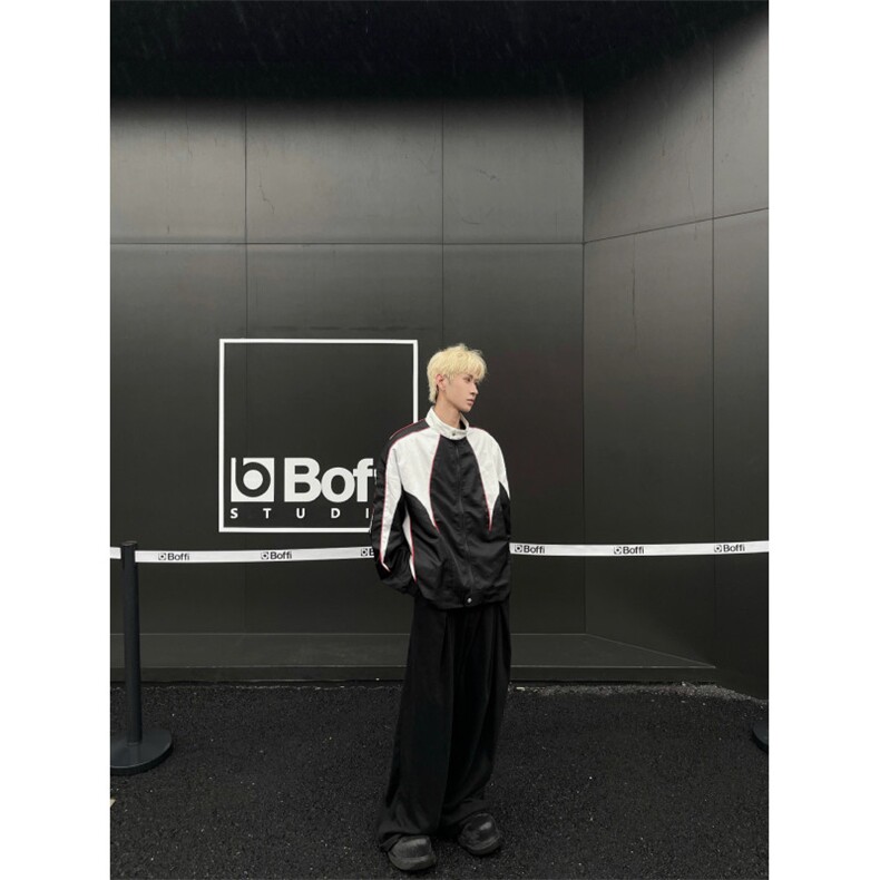 原版质量~双层面料拼接设计感赛车服夹克，现货！1005-WFWT01-P78,男装夹克,星座1005