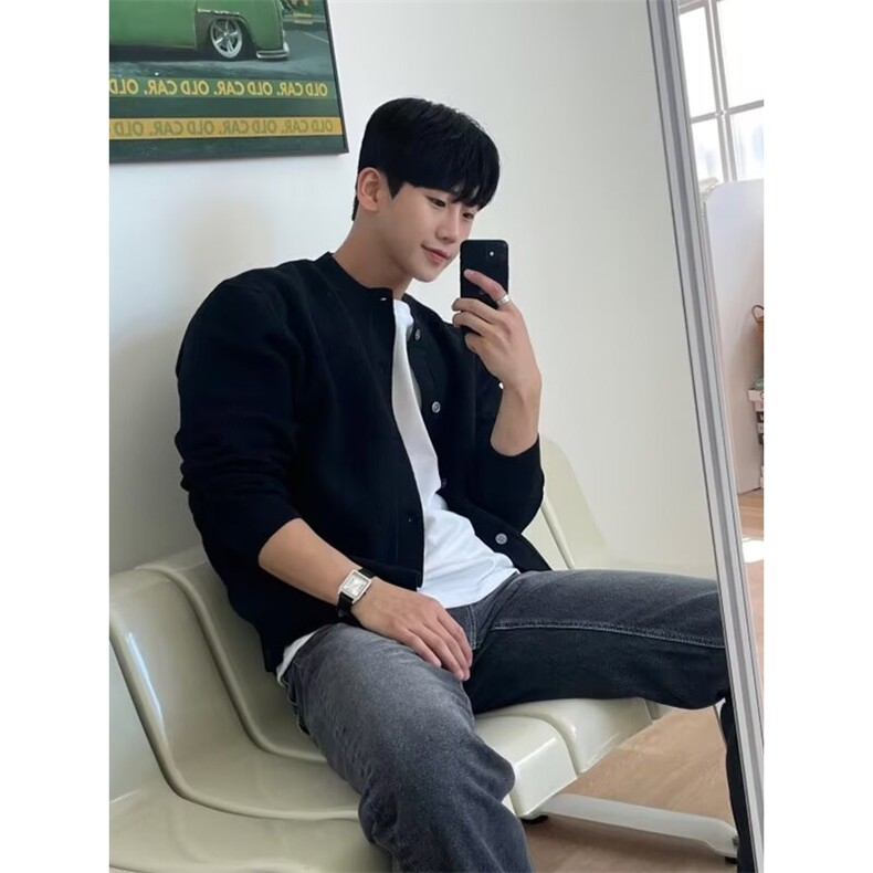 网图有货秋季针织开衫男慵懒风宽松外套针织衫男女A236-P55，男装针织衫/毛衣，星座1505