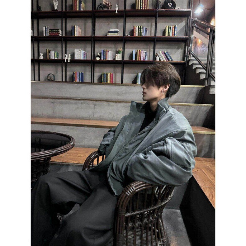 美式飞行员夹克外套男美式廓形cleanfit立领教练棒球服LK1099-p73,男装夹克,星座1008