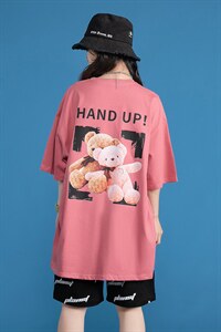 夏季可爱小熊印花中性风四色宽松T恤 A071-5505-P25（控38）图片