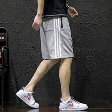 2021夏季新日系瓷砖墙大码男运动条纹卫裤休闲裤短裤K2036-P30，男装休闲裤，电商A001