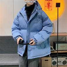 情侣款连帽棉衣男冬季加厚男士棉服潮流棉袄纯色A266-WT09-P65，男装棉衣，电商A266