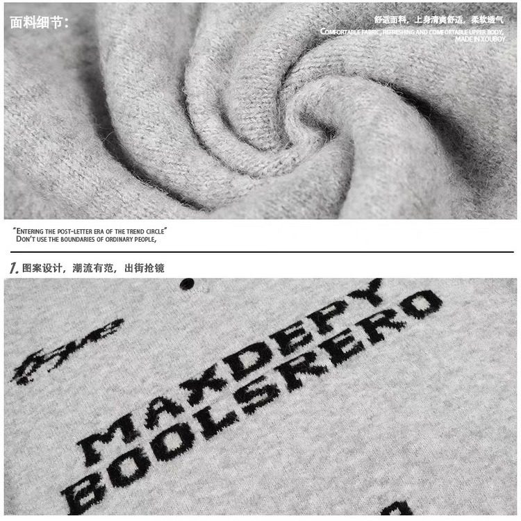 AA2012P50美式复古徽章毛衣秋冬季宽松针织衫外套,男装针织衫/毛衣,电商B323A