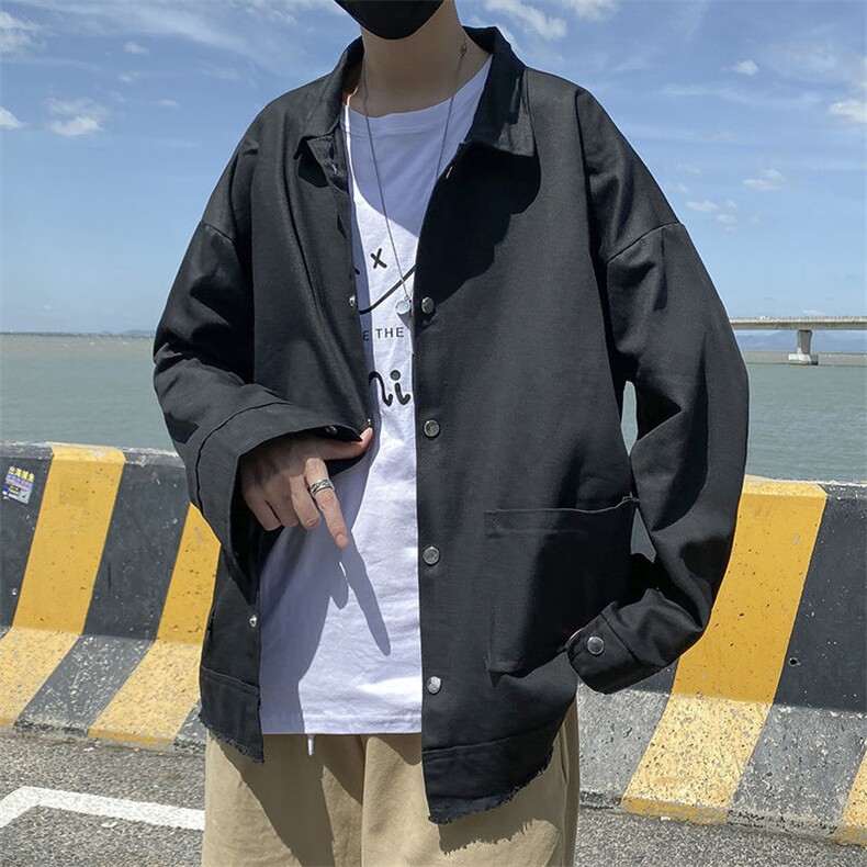 长袖衬衫男港风日系外套W001P33加绒40,男装衬衫,星座1116-2
