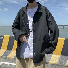 长袖衬衫男港风日系外套W001P33加绒40，男装衬衫，星座1116-2