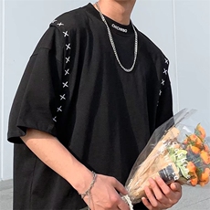 夏装2023新款港味休闲T恤男设计感小众短袖T510P35，男装T恤，星座1116-2