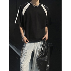 抖音得物二开品质240克宽松纯棉美式潮牌高街痞帅短袖T恤YQ43，男装T恤，电商A486-1