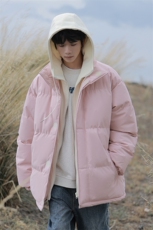 冬季青少年连帽假两件外套加绒加厚休闲简约棉衣棉服5303-P85，男装棉衣，电商B306