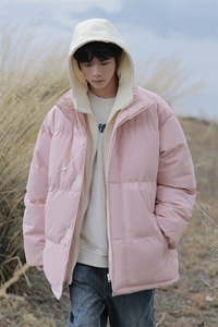冬季青少年连帽假两件外套加绒加厚休闲简约棉衣棉服5303-P85图片