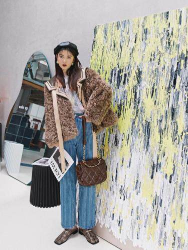 2021冬款皮毛一体，女装，YOUER DENG