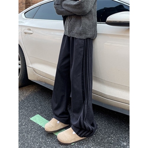 A165-K8786-P5578现货美式vibe高街运动卫裤直筒条纹休闲裤潮图片