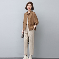2023春装套装女宽松显瘦2023年新款潮纯色两件套装，女装套装/套裙，独衣靓