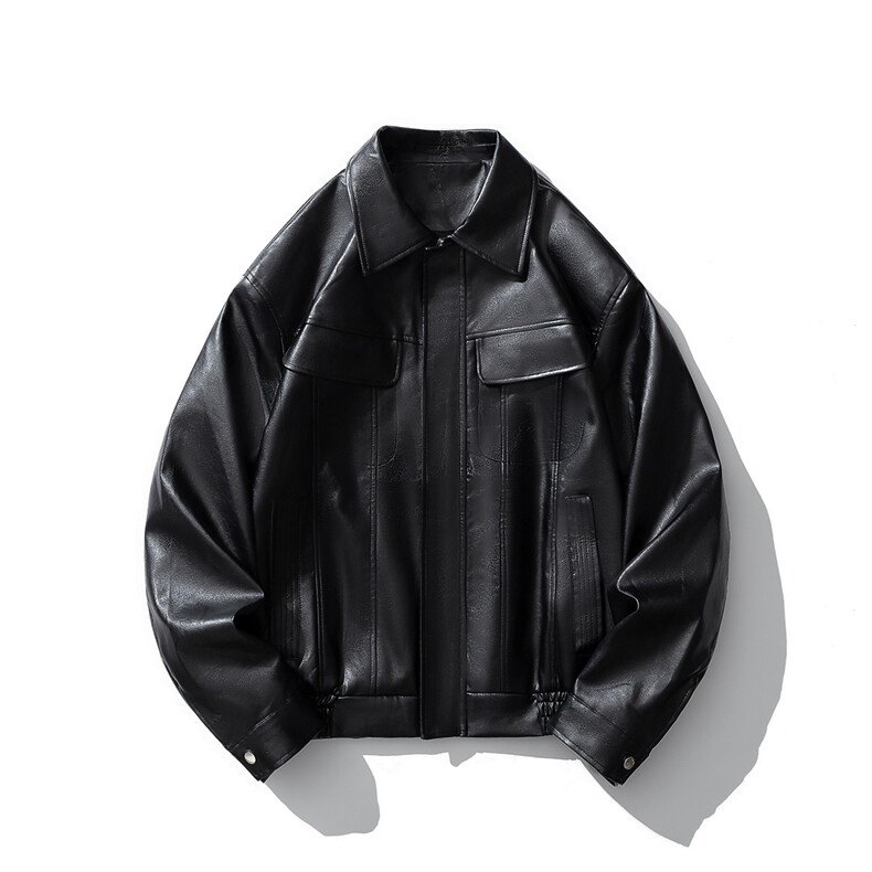 白底工装皮衣男情侣女潮机车皮大码M-5XL夹克男JK77869P85控138,男装夹克,星座227-7