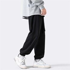 港风秋冬长裤本布织裤袋美式卫裤宽松休闲束脚卫裤K23305-P40控58，男装休闲裤，星座717