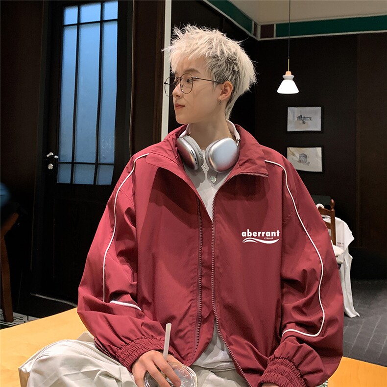 24新款秋季时尚百搭宽松字母印花潮流夹克潮流TPF6341P65控88,男装夹克,电商A268A