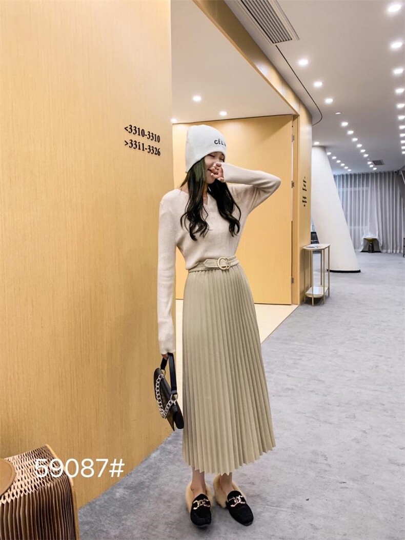 尼料百褶裙，其它，千百莲