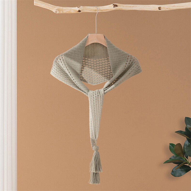 2025年秋季时尚百搭通勤简约休闲铃铛三角巾，围巾，臻歆羊绒