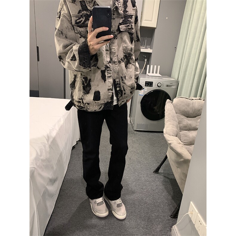 【自家图】美式牛仔外套扎染牛仔衣高街夹克NT521108,男装工装外套,星座301D-2(原星座1004-1）