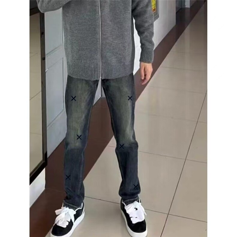 1506/Q7720/P43秋季美式休闲痞帅重磅水洗男直筒宽松百搭阔腿裤子,男装休闲裤,星座1506