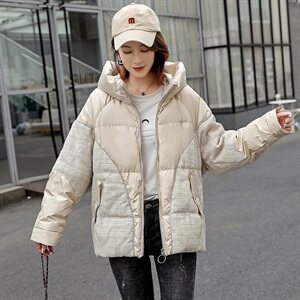 2020冬季新款气质高领连帽短款羽绒服连帽舒适羽绒外套图片