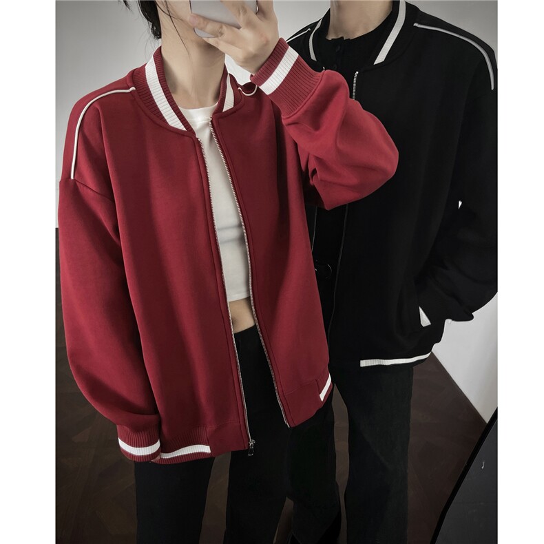 重磅420克boxy短款立领开衫棒球服液态棉爽滑外套男D9899-P68图片